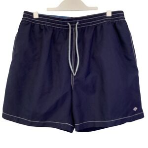 Joseph Abboud Mens Navy Blue Swim Trunks Mesh Lined Board Shorts - Large